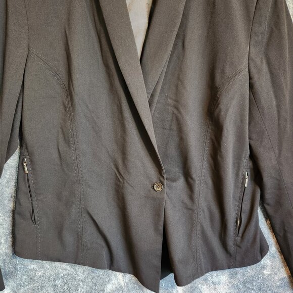 Robert Rodriguez Women’s Blazer 16 Black Zipper Pockets Buttons Jacket Formal - Picture 6 of 13